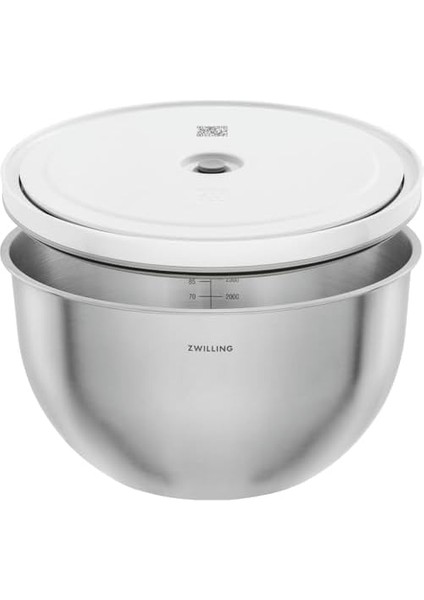 Fresh & S Bowls Vakumlu Saklama Kabı, L, 24 Santimetre, Paslanmaz Çelik, Metalik Gri modelleri