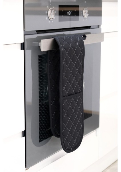 Isıya Dayanıklı Kumaş Fırın Tutacağı, Silikon Olmayan, Şık ve Kullanışlı Siyah Model fiyatları
