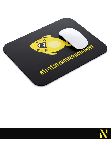 Sevimli Köpek Balığı Siyah Sarı Renkli Ergonomik Mouse Pad - 23 cm x 19 cm - Kaydırmaz Taban Ev ve Ofis Kullanımı Fare Altlığı Mousepad modelleri