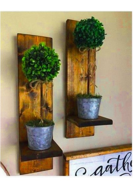 Renkli Masif Ahşap Mumluk Çift Set, Sıcak Atmosfer Yaratır