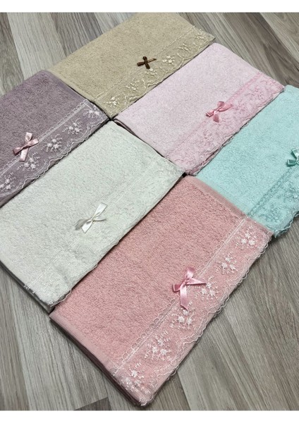 6'lı Renkli Güpürlü Pamuklu Fiyonklu Mutfak Havlusu 30X50 fırsatları