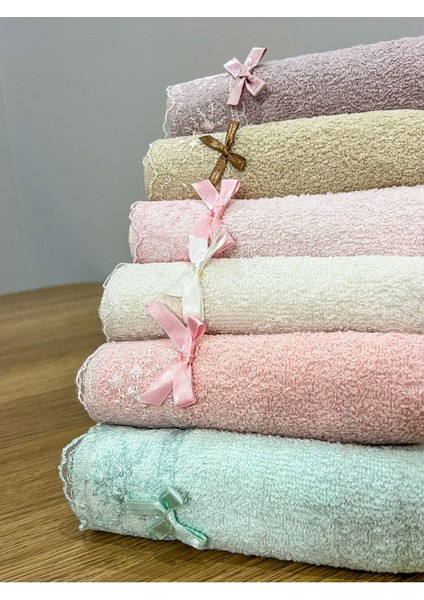 6'lı Renkli Güpürlü Pamuklu Fiyonklu Mutfak Havlusu 30X50 indirimleri