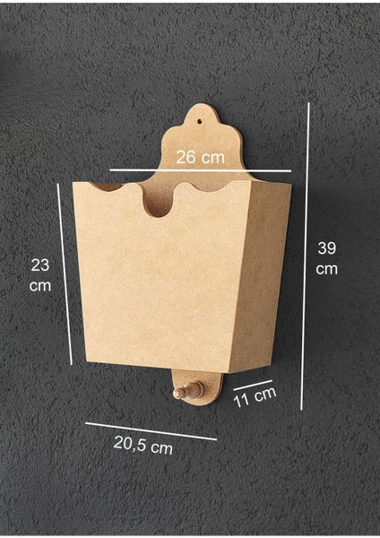 Boyanabilir Ham Mdf Askılı Kapı Önü Gazetelik ve Çiçeklik, Şık ve Fonksiyonel Tasarım