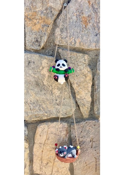 Kahverengi Balkon ve Bahçe Süsü, Duvar Ağaç Dekoru, Koala ve Panda Sarkaç Seti fiyatları