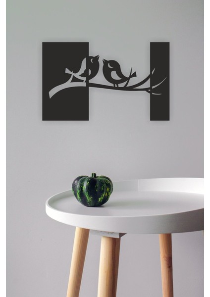 Siyah Ahşap Kuşlar Duvar Dekoru, Şık ve Doğal Dekoratif Tablo modelleri