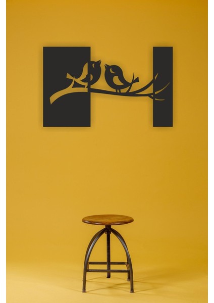 Siyah Ahşap Kuşlar Duvar Dekoru, Şık ve Doğal Dekoratif Tablo fırsatları