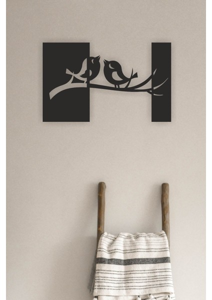 Siyah Ahşap Kuşlar Duvar Dekoru, Şık ve Doğal Dekoratif Tablo indirimleri