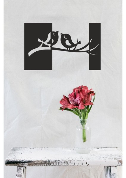 Siyah Ahşap Kuşlar Duvar Dekoru, Şık ve Doğal Dekoratif Tablo