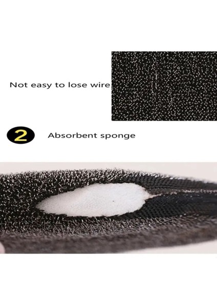 4'lü Paslanmaz Çelik Bulaşık Süngeri Seti, Siyah, Dayanıklı ve Pratik Kullanım