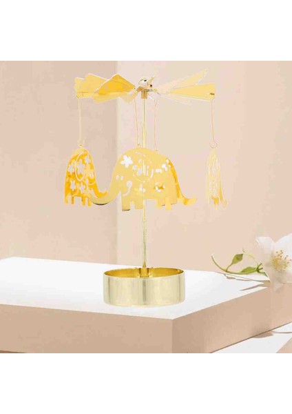 Yanınca Otomatik Dönen Yaratıcı Şamdan Mumluk Altın Renkli Özel Üretim Set Dekoratif Hediyelik Eşya modelleri