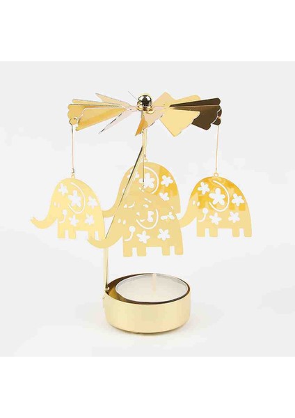 Yanınca Otomatik Dönen Yaratıcı Şamdan Mumluk Altın Renkli Özel Üretim Set Dekoratif Hediyelik Eşya fırsatları