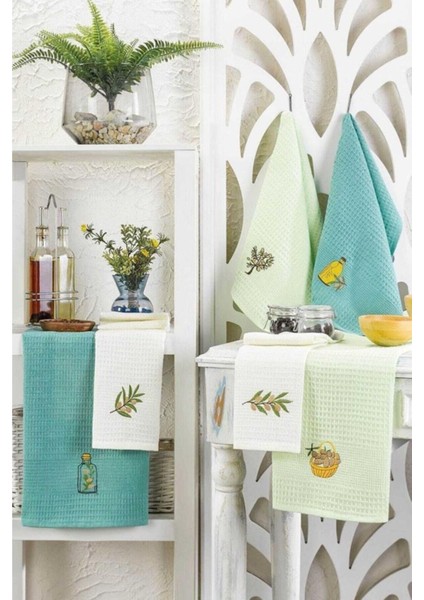 6 Parça Çok Renkli Mutfak Kurulama Bezi 30X50 Cm, Hafif ve Dayanıklı Set