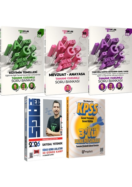 2026 Meb Ags Ahenk Serisi Çözümlü Soru Bankası-Ilyas Güneş Sayısal Yetenek 30 Günde Kamp Kitabı