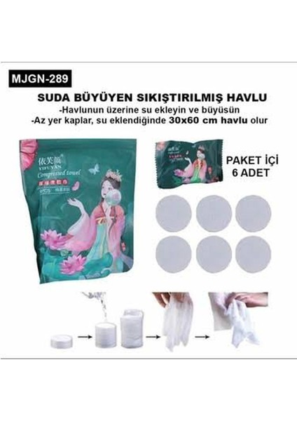 6'lı Suda Büyüyen Sıkıştırılmış Havlu Seti, Pratik ve Şık Temizlik Çözümü