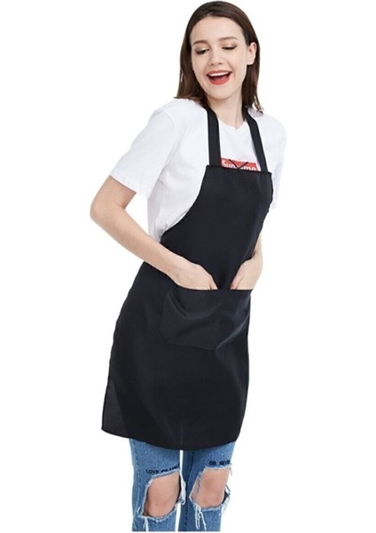 Siyah ve Beyaz Renkli Askılı Ressam Önlüğü, Cepli, Şık ve Kullanışlı Tasarım modelleri