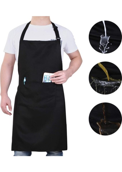 Siyah ve Beyaz Renkli Askılı Ressam Önlüğü, Cepli, Şık ve Kullanışlı Tasarım fırsatları