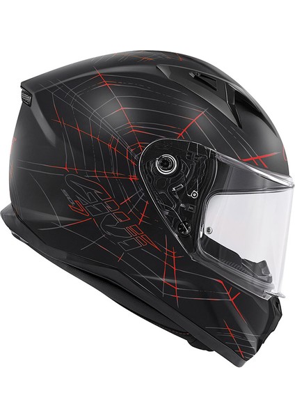 50.7 Phobıa Mat Siyah-Kırmızı Kapalı Motosiklet Kaskı indirimleri