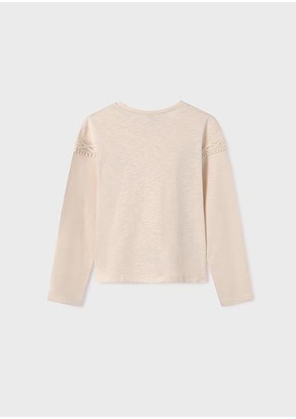 Kız Çocuk Bej T-Shirt Uzun Kollu modelleri