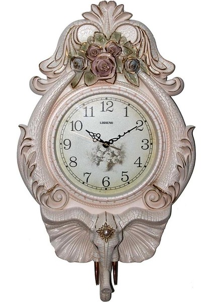 Duvar Saati Fil Temalı Büyük Polyester Saat Ack No.2 40 x 67 cm