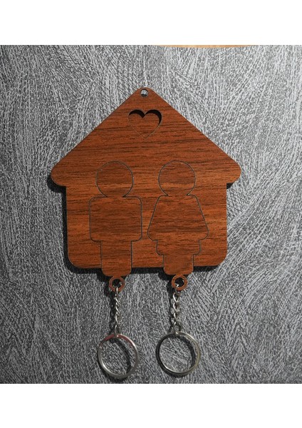 Ahşap Puzzle Tasarım Sevgili Çift Sevimli Ev Duvar Anahtarlık fırsatları