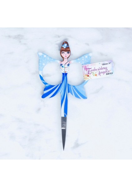 Kelebek Modelli Desenli Makas Mavi - B4816.6