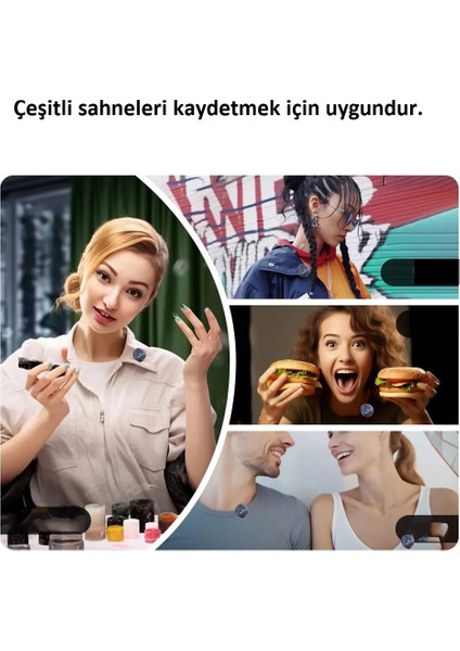 Mıknatıslı Kablosuz Yaka Mikrofonu Çift Mikrofon iPhone 16 ile Uyumlu Type-C/lightning Portlu Telefon Pc Tablet Video Kayıt indirimleri