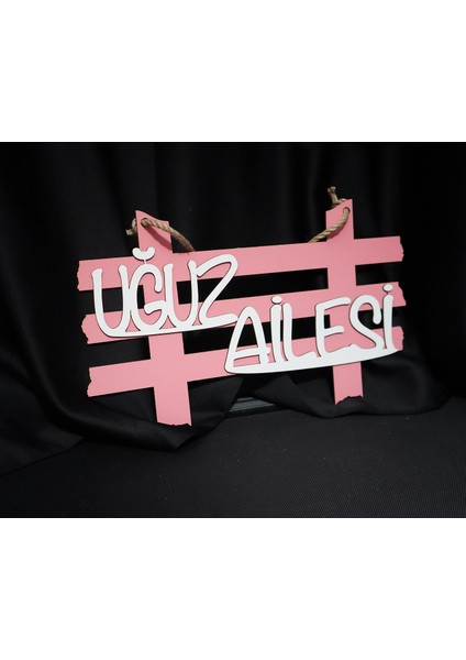 Ahşap Kişiye Özel Çit Şeklinde Kapı Süsü - Kişiselleştirilebilir