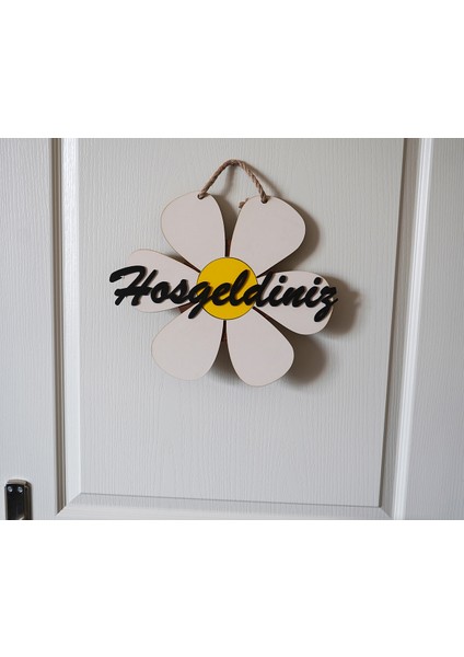 Ahşap Mdf Hoşgeldiniz Yazılı Papatya Şekilli Kapı Süsü fiyatları