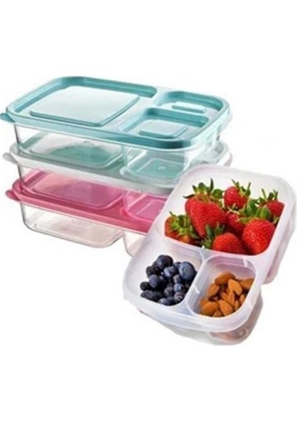 3 Bölmeli Sefer Tası Pratik Kolay Gıda Diyet Saklama Erzak Kabı modelleri