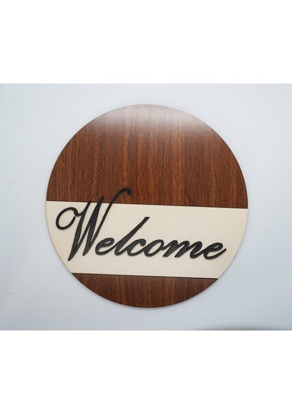 Ahşap Mdf Tasarım Dekoratif Dış Kapı Welcome Yazılı Yuvarlak Kapı Süsü fiyatları