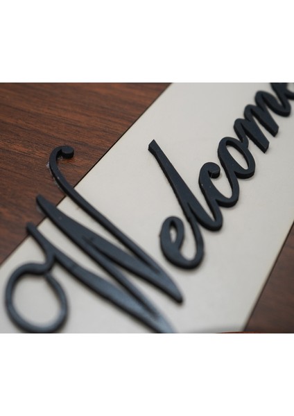 Ahşap Mdf Tasarım Dekoratif Dış Kapı Welcome Yazılı Yuvarlak Kapı Süsü modelleri