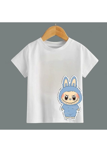 Labubu Erkek Çocuk Baskılı Tshirt Beyaz