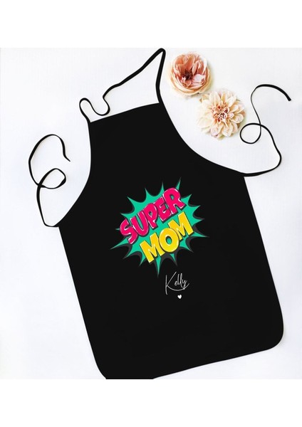 Kişiye Özel Siyah Mutfak Önlüğü, Anneler Günü Tasarımı, Aşçı ve Şef Için Renkli Seçenek