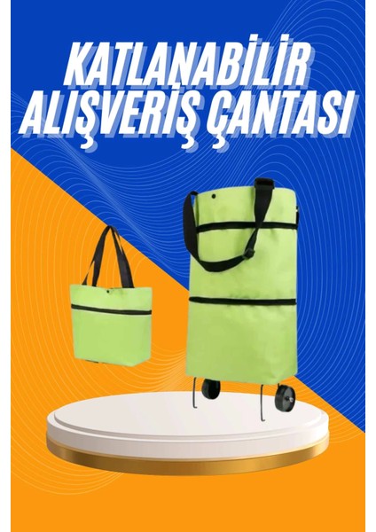 Alışveriş Çantası Katlanabilir Pazar Arabası Tekerlekli Pazar Arabası Katlanabilir