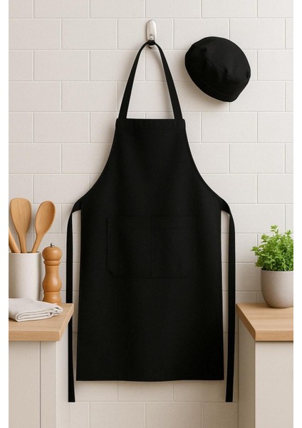 Şık Siyah Mutfak Aşçı Önlüğü ve Bone Seti, Kolay Kullanımlı ve Rahat Tasarım fiyatları