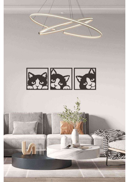 Şık Beyaz 3D Mdf Kedi Figürlü Tablo, Ev ve Ofis Dekorasyonu Için Yeni Tarz modelleri