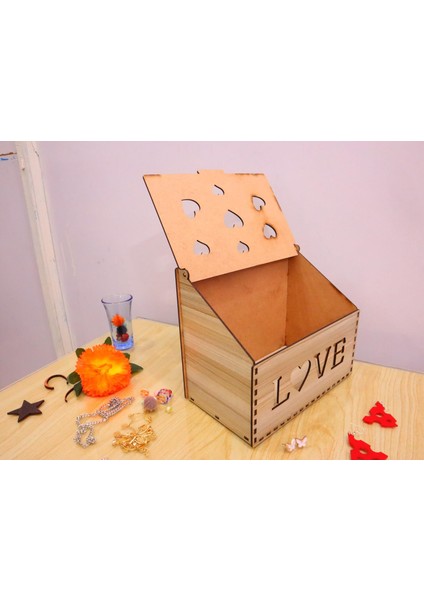 Ahşap – Mdf Love Takı Kutusu – Çok Amaçlı Kutu