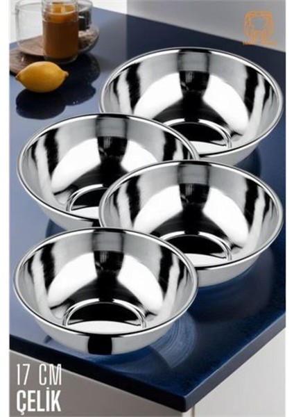 Paslanmaz Çelik Çorba Kasesi 4'lü, Renkli, Dayanıklı ve Şık Yemek Tası Seti