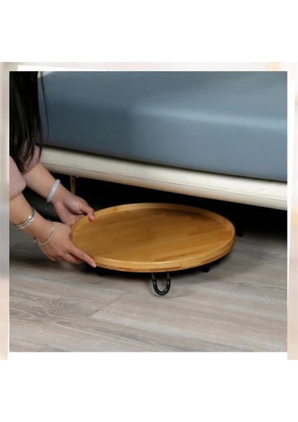 Bambu Metal Ayaklı Katlanabilir Yuvarlak Masa - 42 x 41.5 x 2.5 cm fırsatları