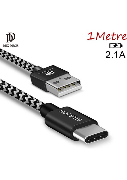 Dux Ducıs USB Type C Kopmaz Yırtılmaz USB Kablo Hızlı Şarj 1 METRE-(1903) - NX2708-3289