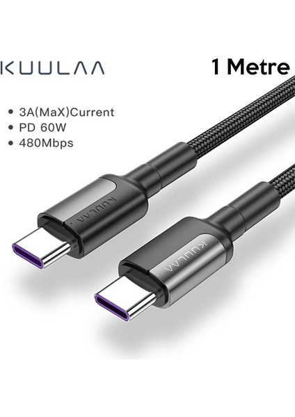 Kuulaa Type C Type-C Pd 60W Qc4.0 Hızlı Şarj ve Data Kablosu 1METRE-(1903) - NX7596-6462 fiyatları