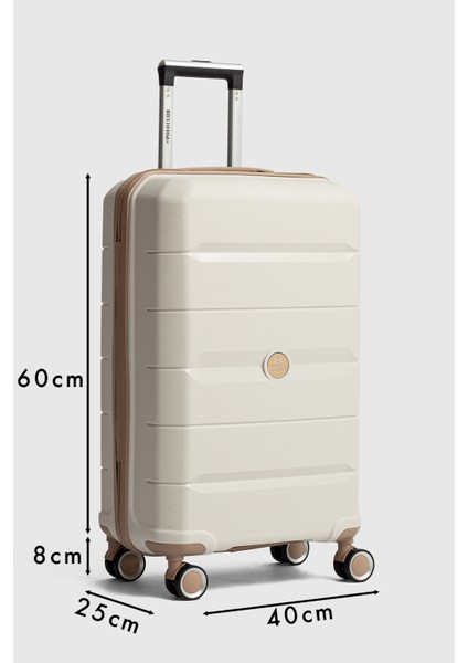 My-Pp Tekerlekli Orta Makyaj Polipropilen Süper Esnek Kırılmaz Tekerlekli Valiz Bavul Seyaha Valiz Seti