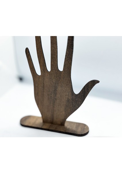 El Motifli Lazer Kesim El Formu Takı Standı Yüzük Bilezik Bileklik ve Küpe Tutucu Dekoratif Aksesuar