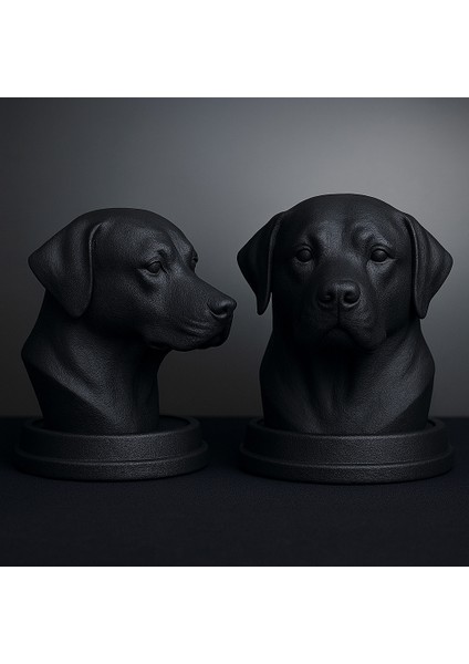Siyah Labrador Köpek Büstü – Dekoratif Heykel