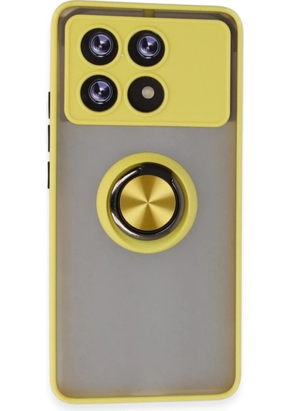 Xiaomi Poco X6 Pro Kılıf Montreal Yüzüklü Silikon Kapak - Sarı - NX5439-2021