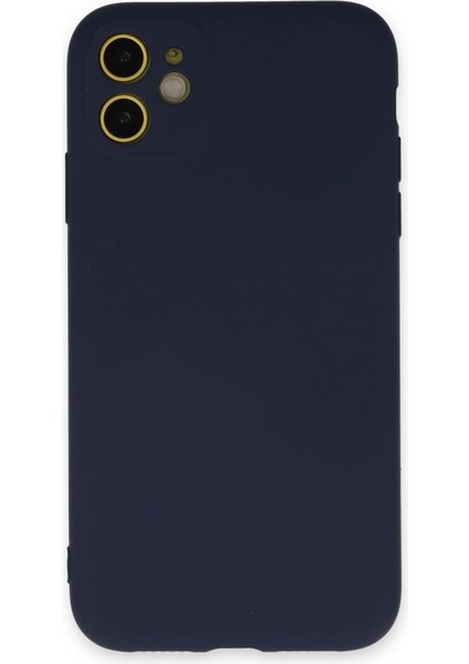 iPhone 11 Kılıf Nano Içi Kadife Silikon - Lacivert - NX3953-9580