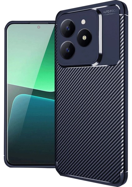 Realme C61 Kılıf Auto Focus Karbon Kapak - Lacivert - NX1995-4640