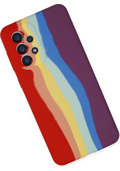 Samsung Galaxy A73 5g Kılıf Ebruli Lansman Silikon - Kırmızı-Mor - NX6761-1942 fiyatları