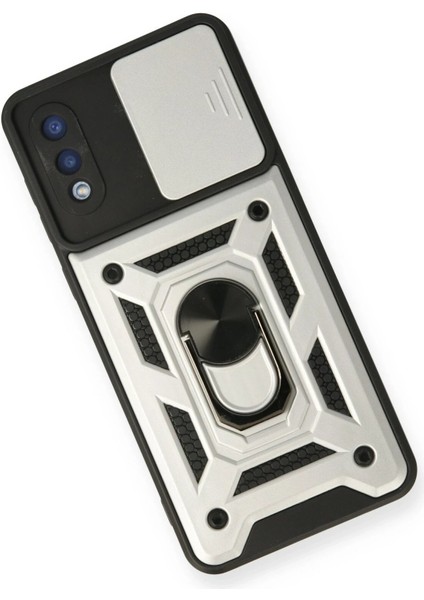 Samsung Galaxy A02 Kılıf Pars Lens Yüzüklü Silikon - Gümüş - NX6990-6177 fiyatları