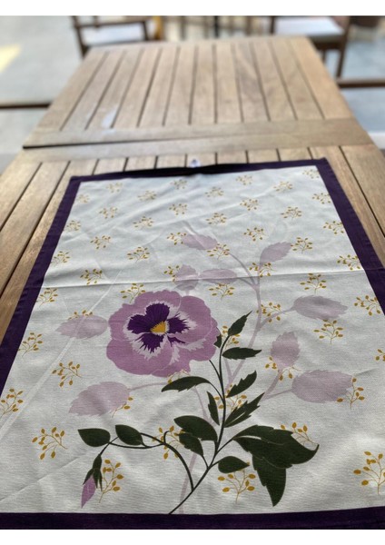 Menekşe Desenli 52X65CM %100 Pamuk Dokuma Mutfak Bezi, Çok Renkli ve Şık Kullanım. fiyatları